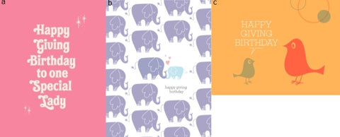 HGB Mini Pink, Elephant and Bird Cards